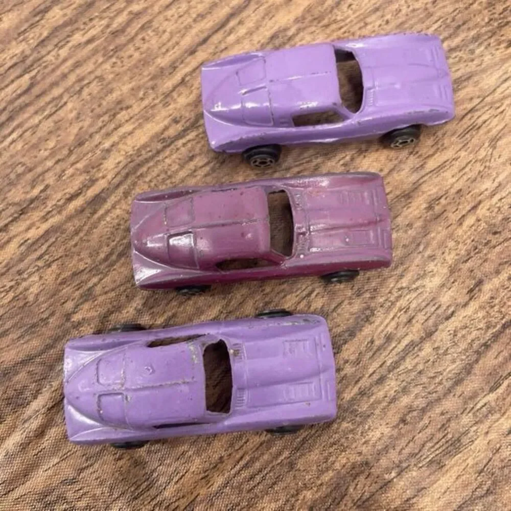 Tootsie Toys 1963 Chevy Corvette Split Window Purple Set‎ Of 3